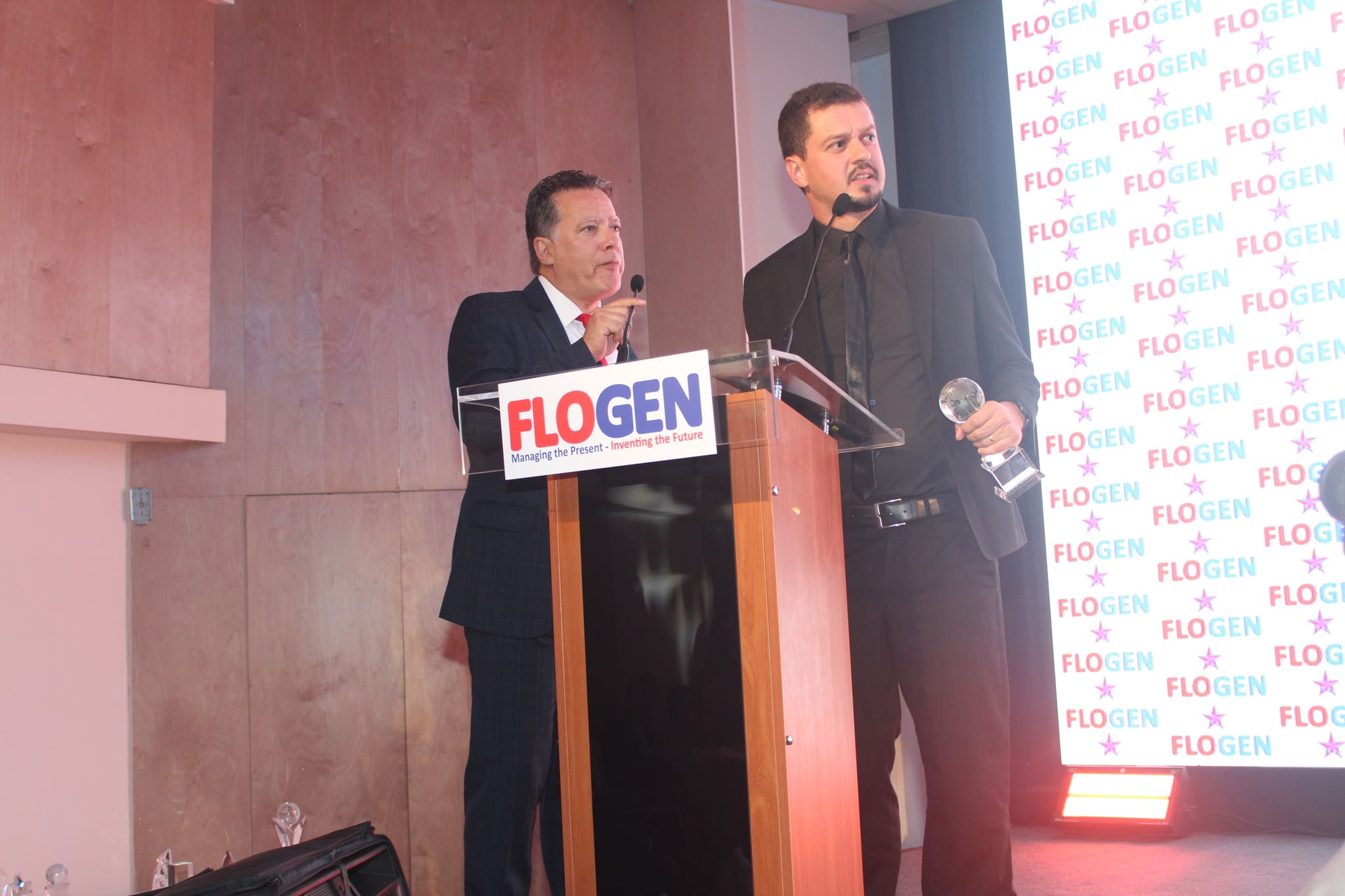 Mr. Marcos Paulo Barrias delivering an acceptance speech during the FLOGEN SIPS 2024 award ceremony