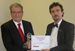 Hon. Sali Berisha, Prime Minister of Albania - Receiving Fray International Sustainability Award by Dr. Florian Kongoli.
