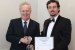Hon. Jean Charest, Prime Minister of Quebec - Receiving Fray International Sustainability Award by Dr. Florian Kongoli.